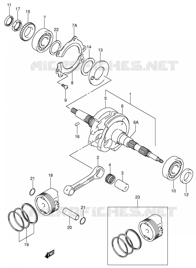 CRANKSHAFT Suzuki SCOOTER 125 UE 2001  UE125CTK1(P2)