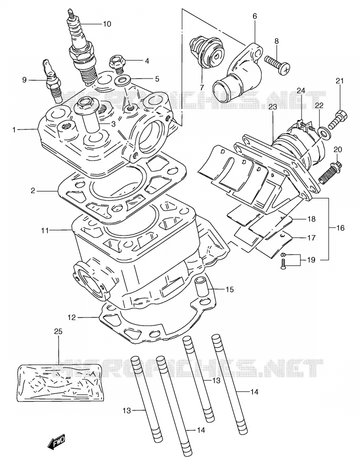 CYLINDER (E22) Suzuki MOTO 80 RG 1985  RG80CF(E4)