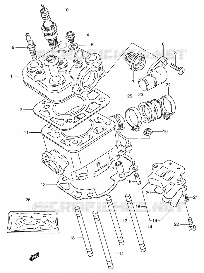 CYLINDER (E4) Suzuki MOTO 80 RG 1987  RG80CH(E4)