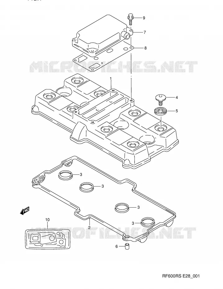 CYLINDER HEAD COVER Suzuki MOTO 600 RF 1993  RF600RP(E28)