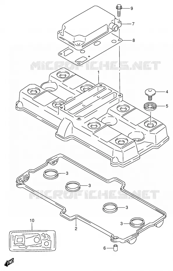 CYLINDER HEAD COVER Suzuki MOTO 900 RF 1996  RF900RT(E2)