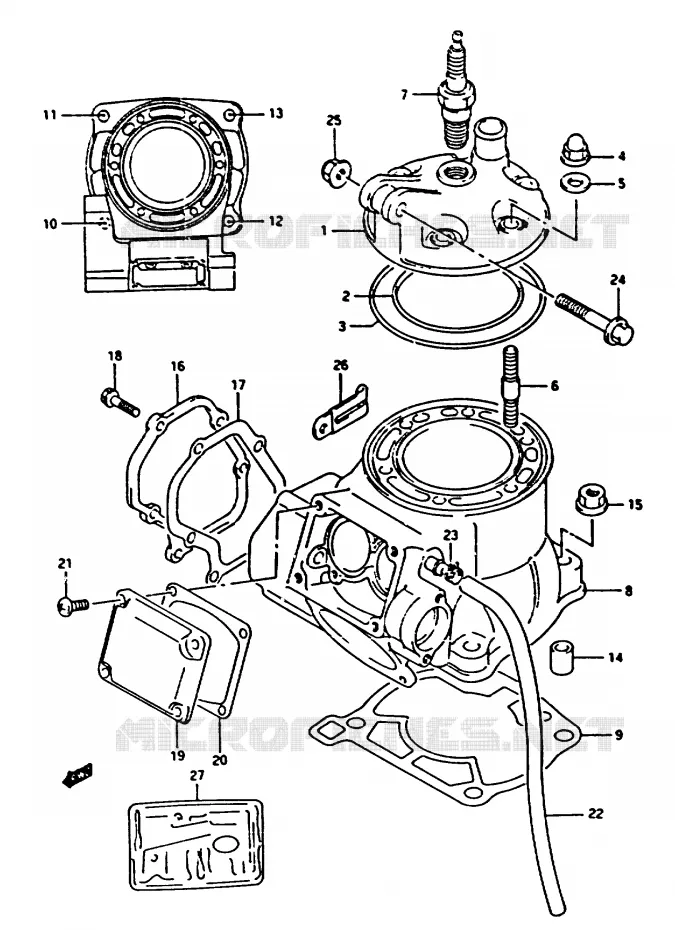 CYLINDER (MODEL M/N) Suzuki MOTO 250 RM 1990  RM250L(K/L/M/N)