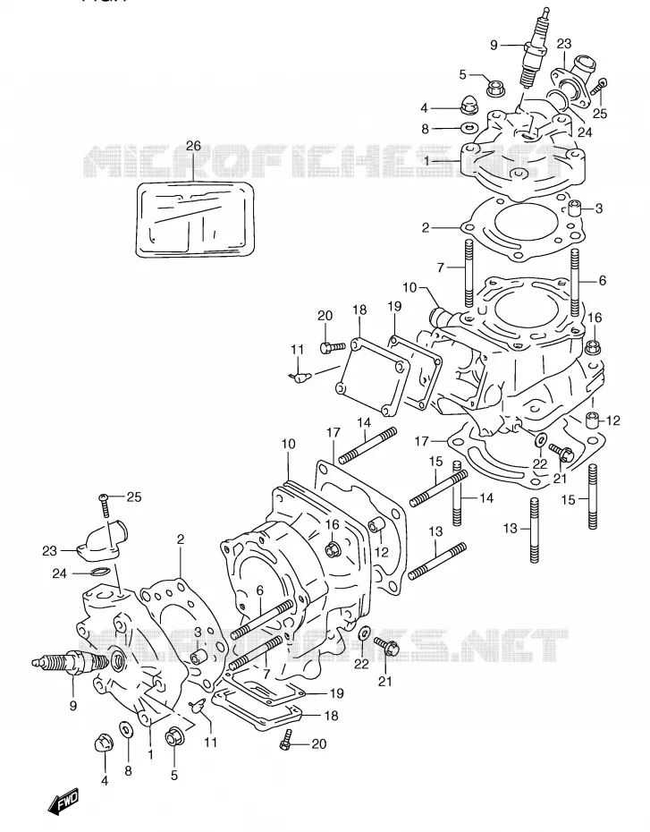 CYLINDER Suzuki MOTO 250 RG 1994  RGV250R(E24)