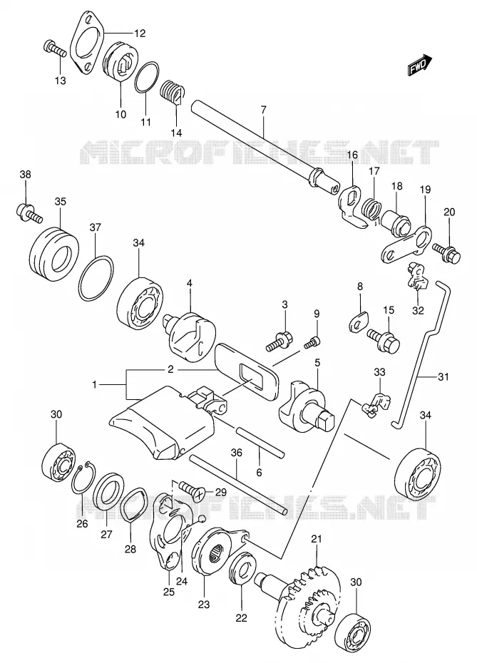 EXHAUST VALVE (MODEL X/Y) Suzuki MOTO 250 RM 1996  RM250T(E3/E28)