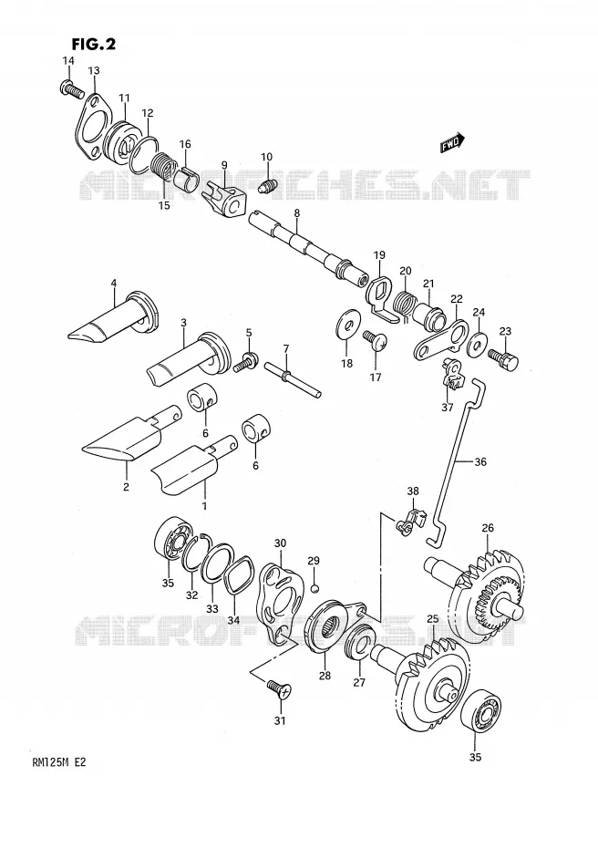 EXHAUST VALVE Suzuki MOTO 125 RM 1990  RM125L(E2)