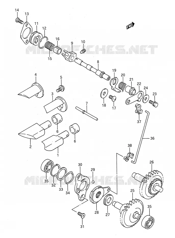 EXHAUST VALVE Suzuki MOTO 250 RM 1992  RM250N(E28)