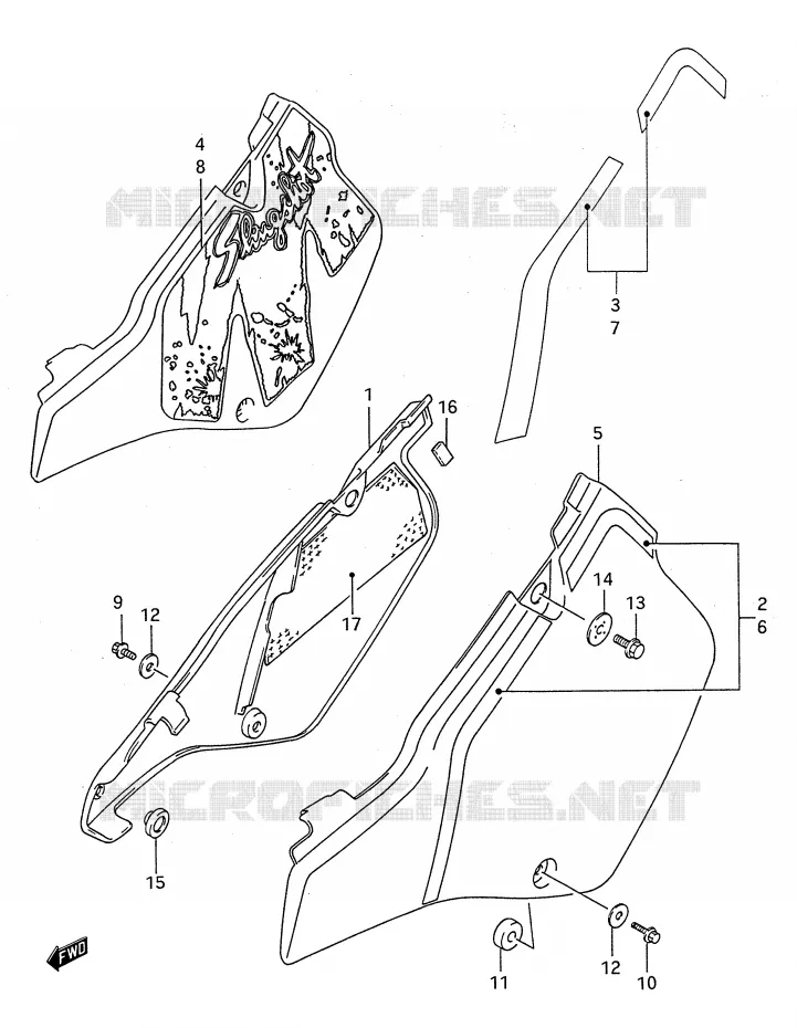 FAIRING (MODEL K/L/M) Suzuki MOTO 250 RM 1989  RM250K(E28)