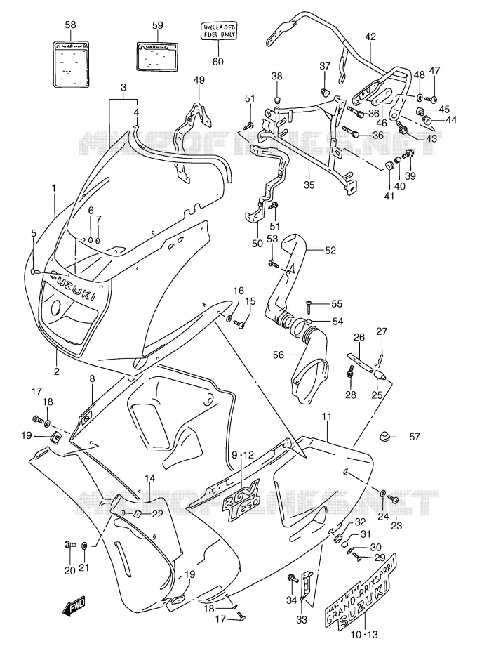 FAIRING (MODEL M 33J) Suzuki MOTO 250 RG 1994  RGV250R(E24)