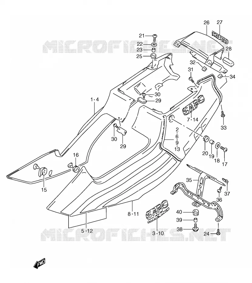 FAIRING (MODEL M) Suzuki MOTO 250 RG 1992  RGV250N(E24)