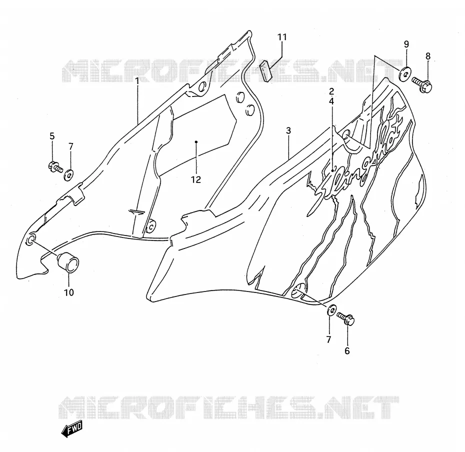 FAIRING (MODEL N) Suzuki MOTO 250 RM 1991  RM250M(E28)