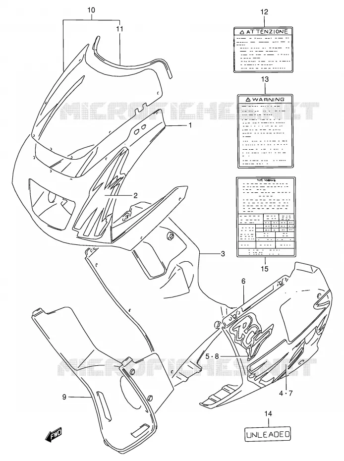 FAIRING (MODEL P 019) Suzuki MOTO 125 RG 1994  RG125FR(E18)