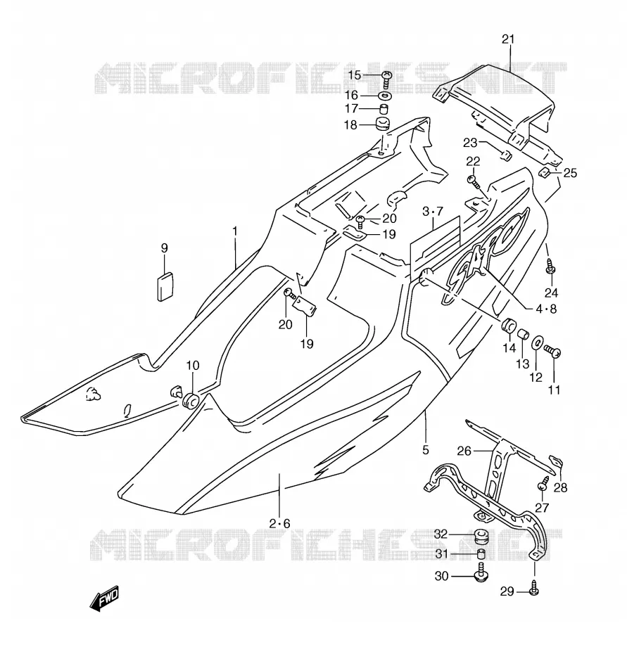 FAIRING (MODEL R/T) Suzuki MOTO 250 RG 1993  RGV250P(E24)