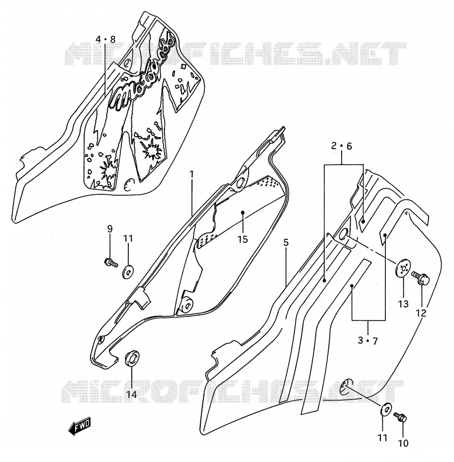 FAIRING Suzuki MOTO 125 RM 1989  RM125K(E28)