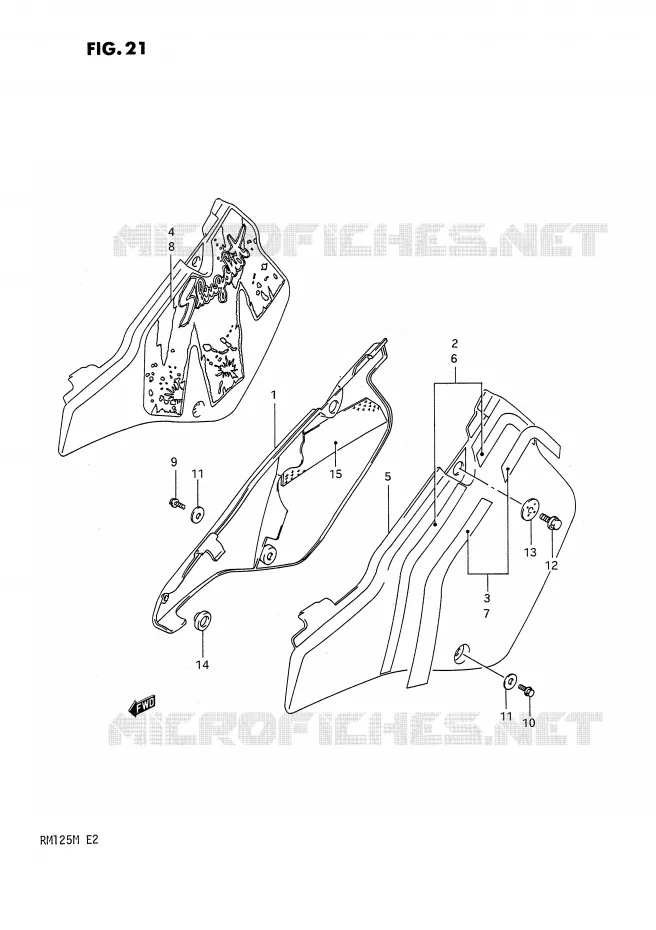 FAIRING Suzuki MOTO 125 RM 1991  RM125 M (E02,E04,E24)