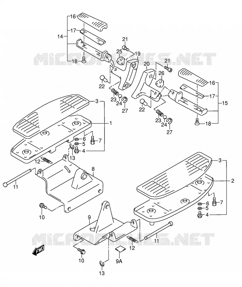 FOOTREST Suzuki MOTO 1500 INTRUDER 2008  VL1500K8(E2)