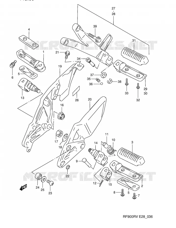 FOOTREST Suzuki MOTO 900 RF 1996  RF900RT(E28)