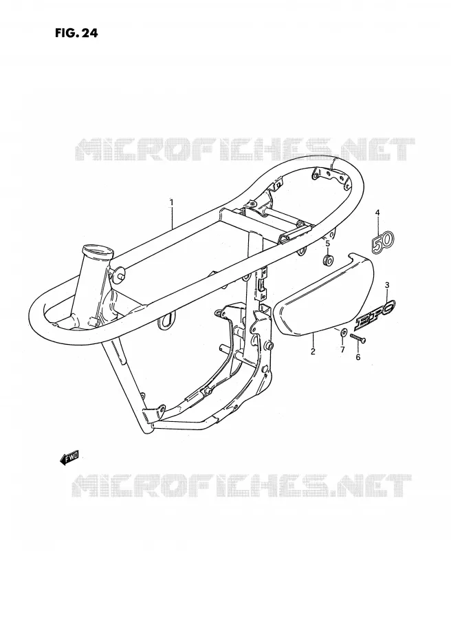 FRAME - FRAME COVER Suzuki MOTO 50 PV 1990  PV50L(E15)