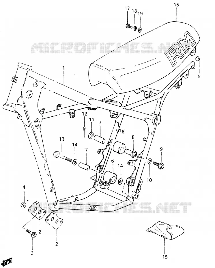 FRAME - SEAT (MODEL Z) Suzuki MOTO 465 RM 1982  RM465Z(X/Z)