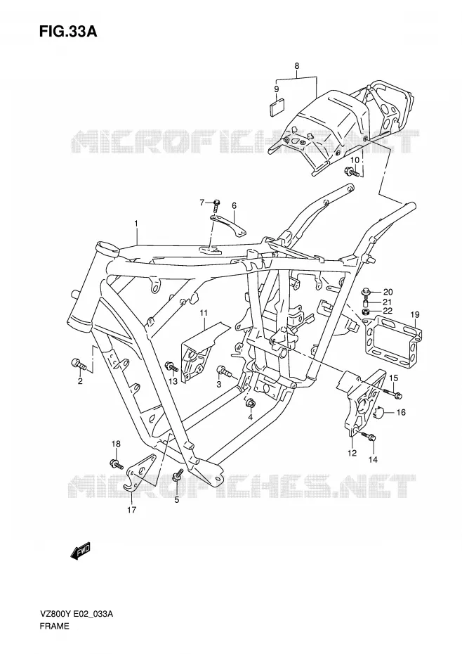 FRAME (MODEL K1/K2/K3) Suzuki MOTO 800 MARAUDER 2001  VZ800K1(E2)