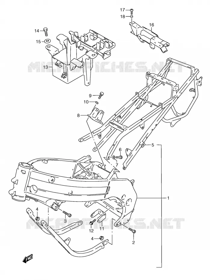 FRAME (MODEL M) Suzuki MOTO 250 RG 1992  RGV250N(E24)