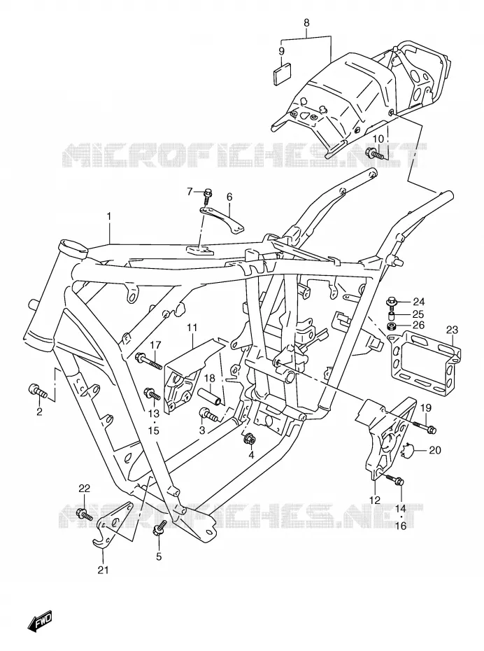 FRAME (MODEL V/W/X/Y) Suzuki MOTO 800 MARAUDER 2002  VZ800K2(E2)