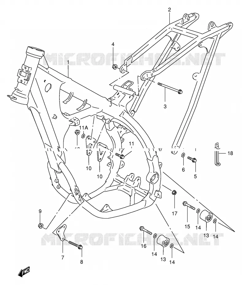 FRAME Suzuki MOTO 250 RM 1999  RM250X(E3/E28)