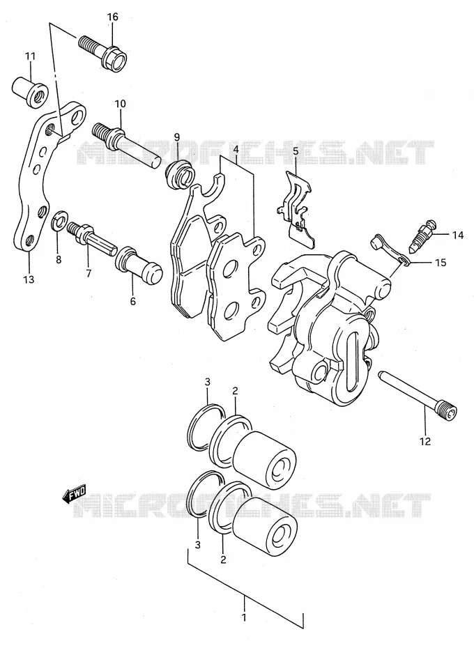 FRONT CALIPER (MODEL K/L) Suzuki MOTO 125 RM 1989  RM125K(E28)