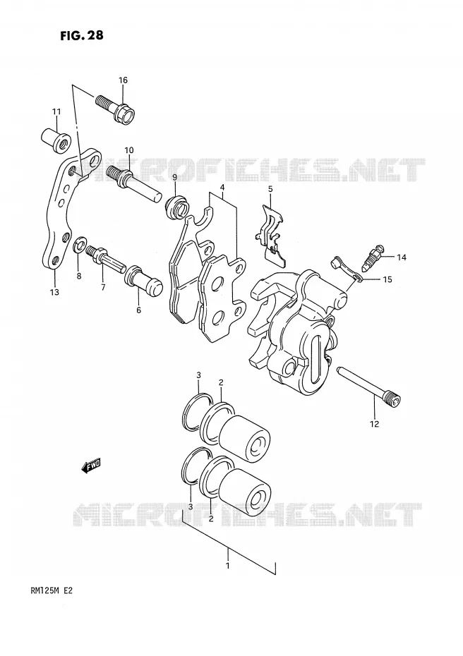 FRONT CALIPER (MODEL K/L) Suzuki MOTO 125 RM 1991  RM125 M (E02,E04,E24)
