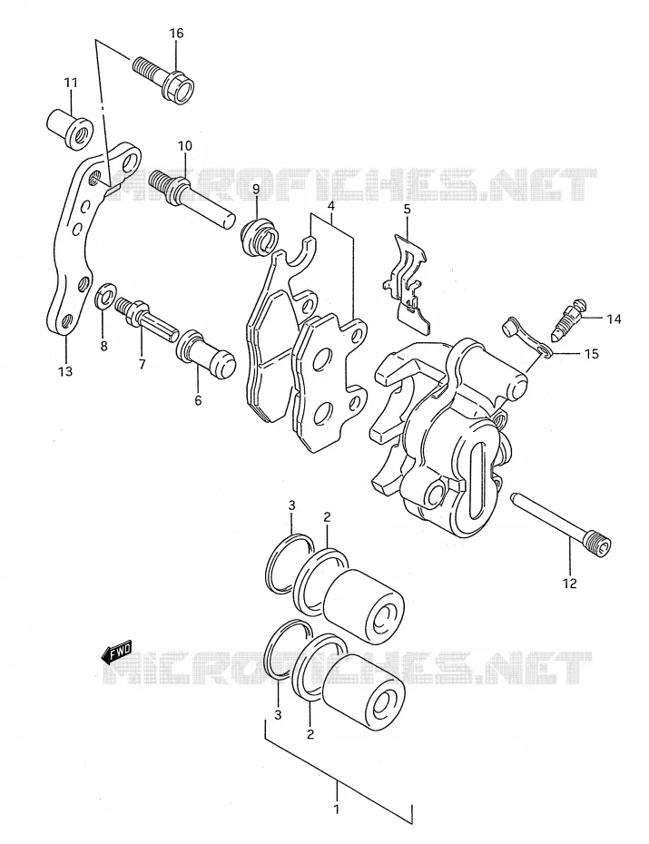 FRONT CALIPER (MODEL K/L) Suzuki MOTO 250 RM 1992  RM250N(E28)