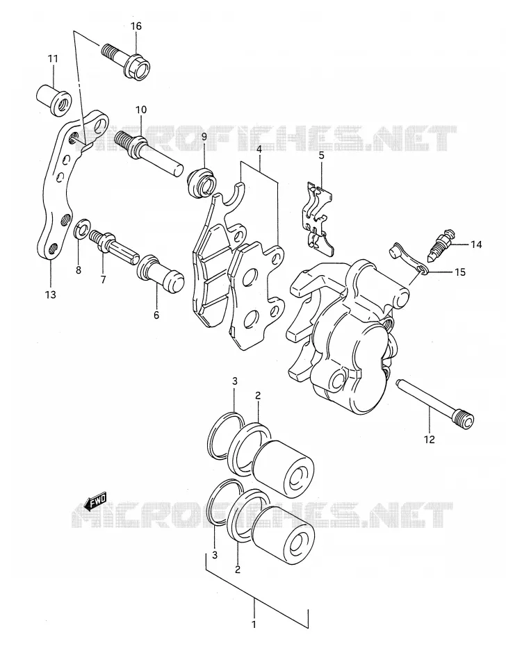 FRONT CALIPER (MODEL M/N) Suzuki MOTO 250 RM 1990  RM250L(E28)