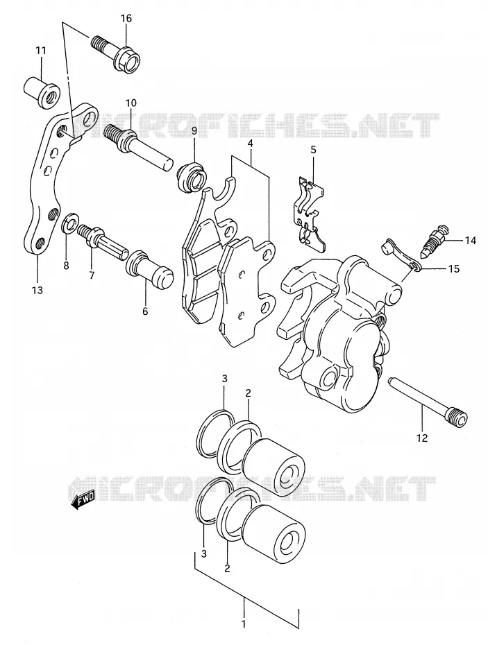 FRONT CALIPER (MODEL P/R) Suzuki MOTO 250 RM 1995  RM250S(E28)
