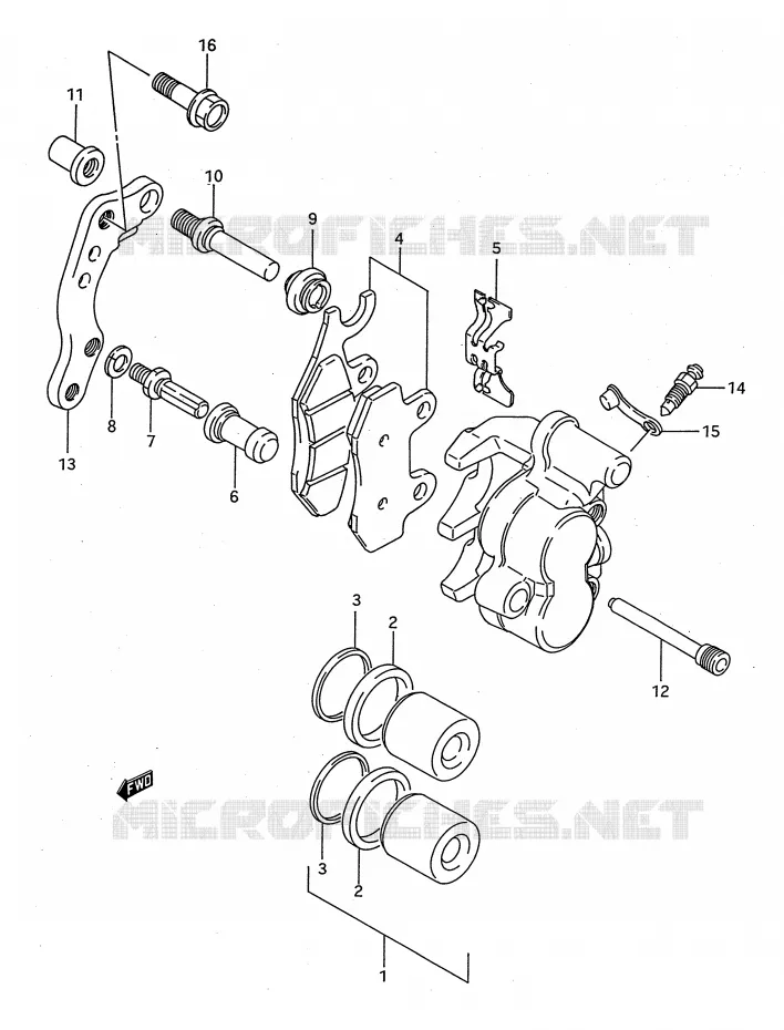 FRONT CALIPER (MODEL S) Suzuki MOTO 125 RM 1993  RM125P(E28)