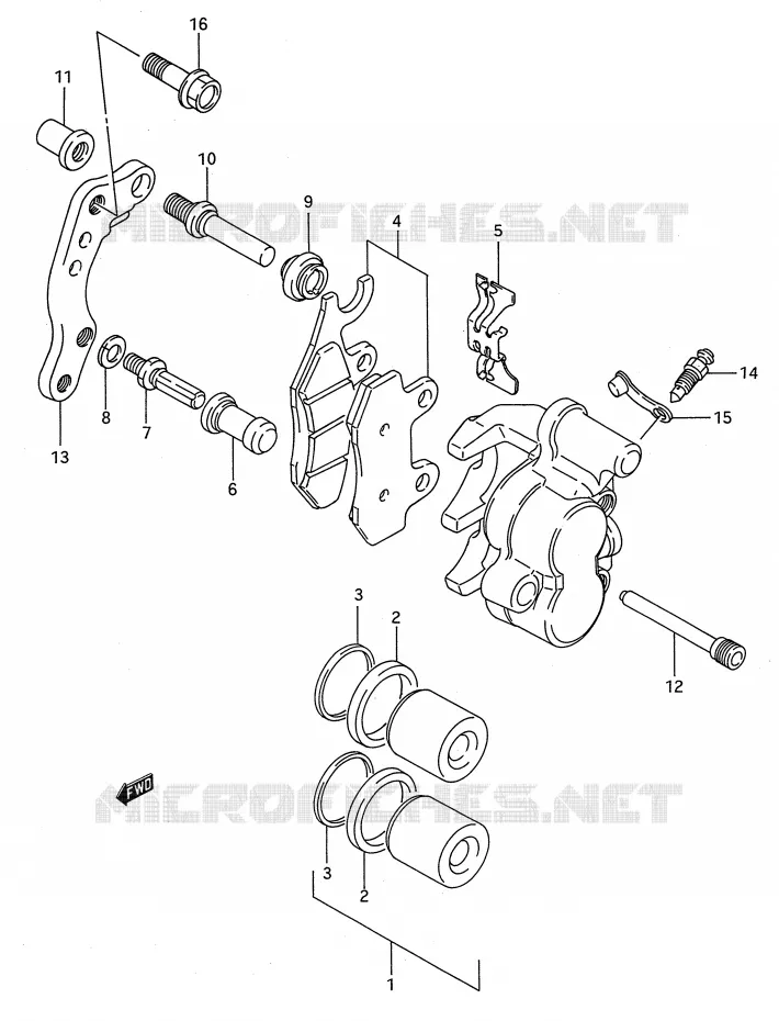 FRONT CALIPER (MODEL S) Suzuki MOTO 250 RM 1993  RM250P(E28)
