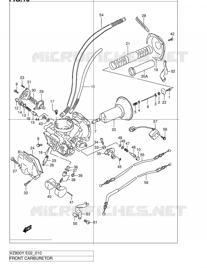 FRONT CARBURETOR Suzuki MOTO 800 MARAUDER 2001  VZ800K1(E2)