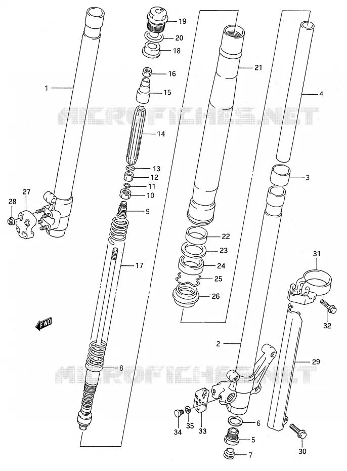 FRONT FORK (MODEL L) Suzuki MOTO 125 RM 1991  RM125M(E28)