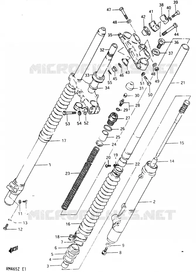 FRONT FORK (MODEL Z) Suzuki MOTO 465 RM 1981  RM465X(X/Z)