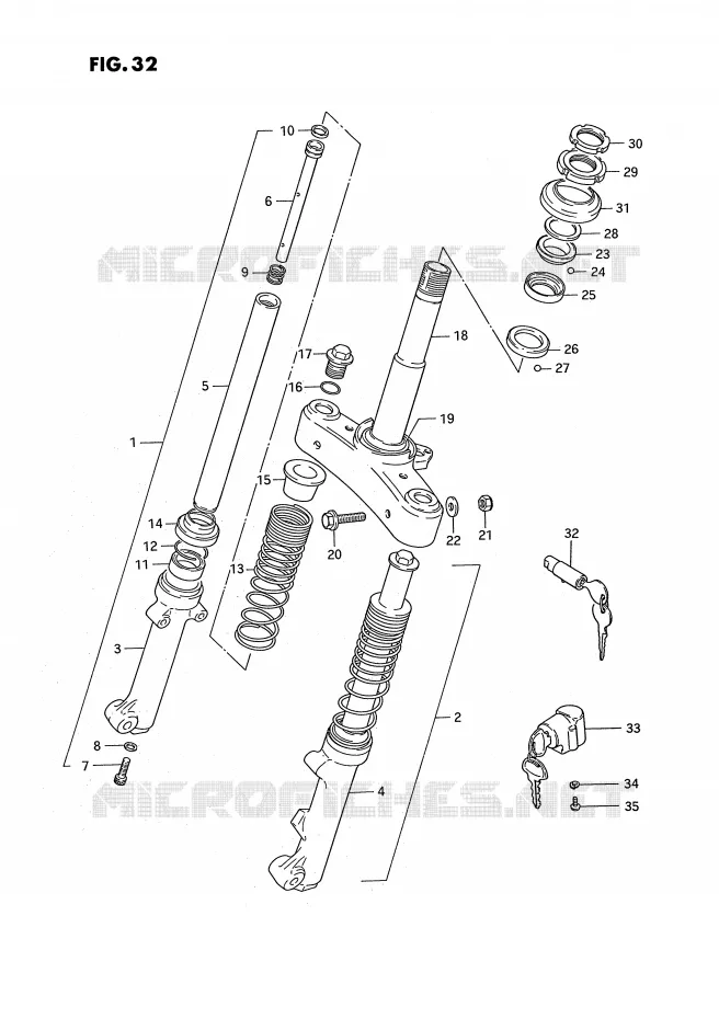 FRONT FORK Suzuki MOTO 50 PV 1987  PV50H(E15)