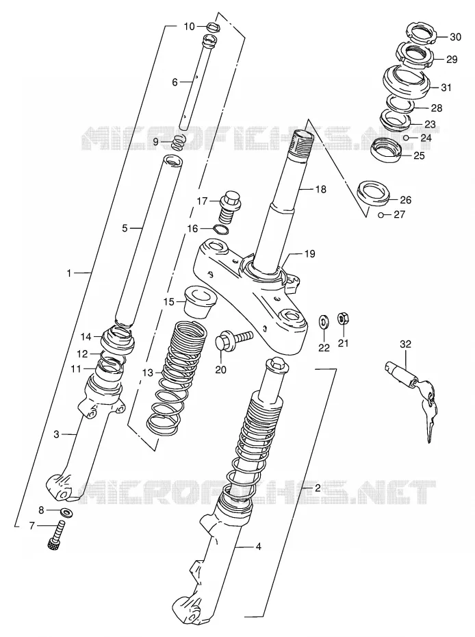 FRONT FORK Suzuki MOTO 50 PV 1998  PV50W(E15)