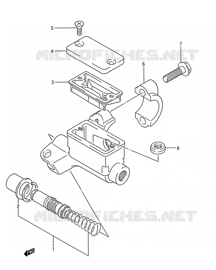 FRONT MASTER CYLINDER (MODEL K/L/M) Suzuki MOTO 250 RM 1990  RM250L(E28)