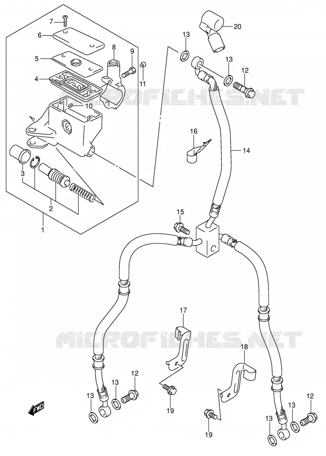 FRONT MASTER CYLINDER (MODEL K5/K6) Suzuki MOTO 1500 INTRUDER 2007  VL1500K7(E2)
