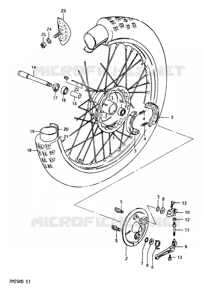 FRONT WHEEL MODEL D Suzuki MOTO 250 RM 1983  RM250D(Z/D)