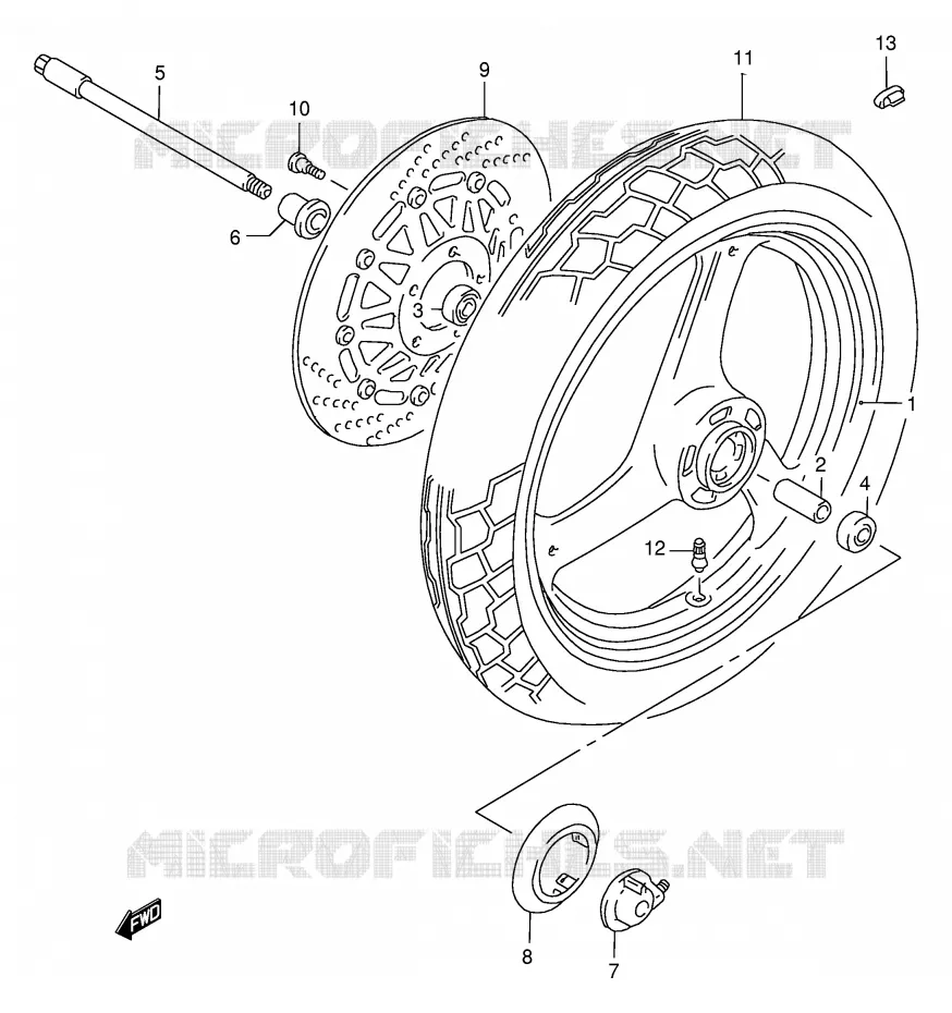 FRONT WHEEL Suzuki MOTO 125 RG 1999  RG125FX(E6)