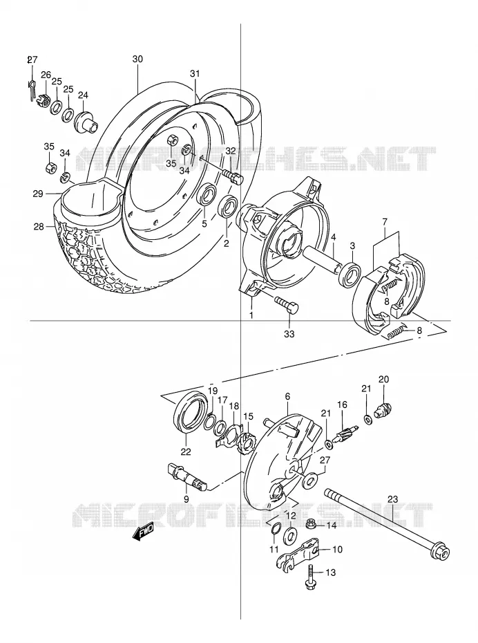 FRONT WHEEL Suzuki MOTO 50 PV 2000  PV50Y(E15)
