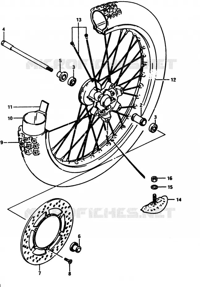 FRONT WHEEL Suzuki MOTO 500 RM 1985  RM500F