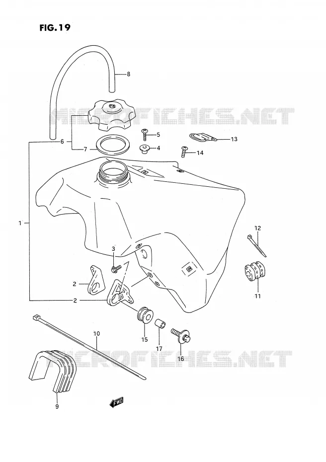 FUEL TANK (MODEL N) Suzuki MOTO 125 RM 1994  RM125R(E3)