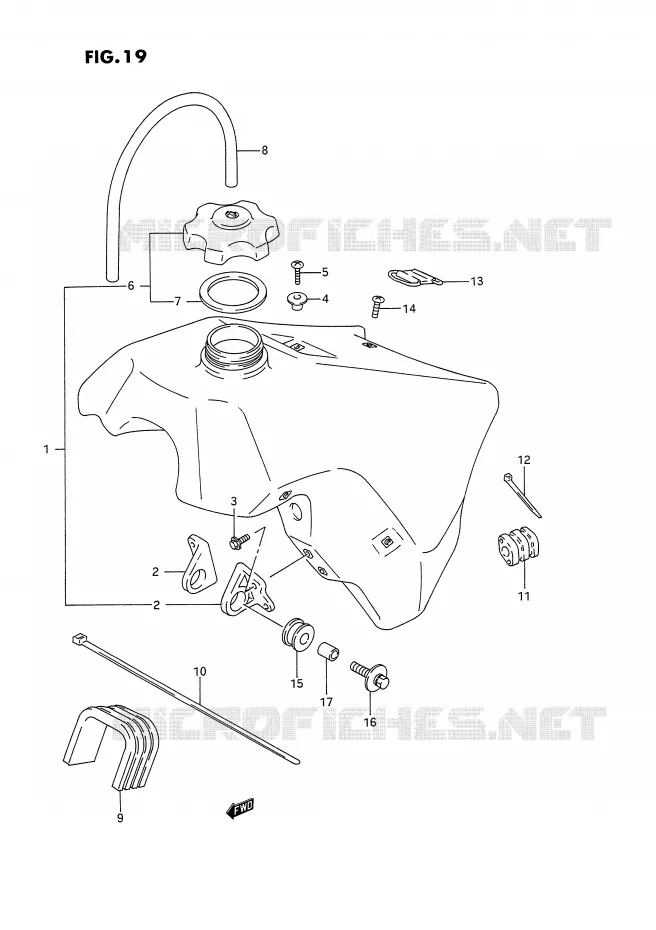 FUEL TANK (MODEL N) Suzuki MOTO 125 RM 1995  RM125S(E2)