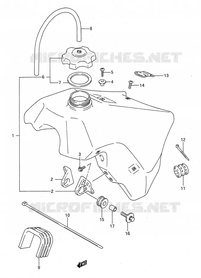 FUEL TANK (MODEL N) Suzuki MOTO 125 RM 1995  RM125S(E28)