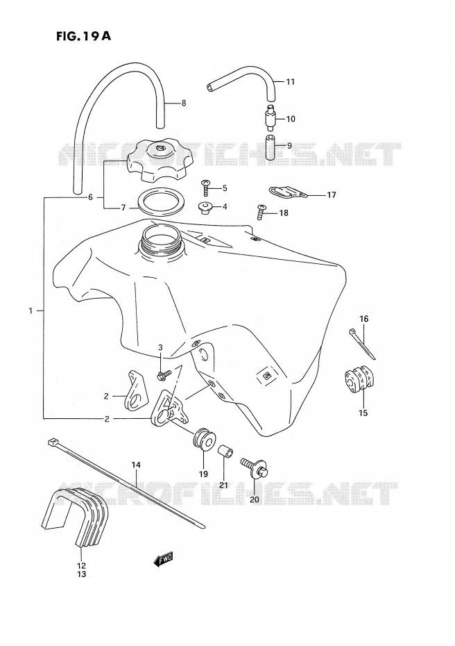 FUEL TANK (MODEL P/R/S) Suzuki MOTO 125 RM 1994  RM125R(E3)