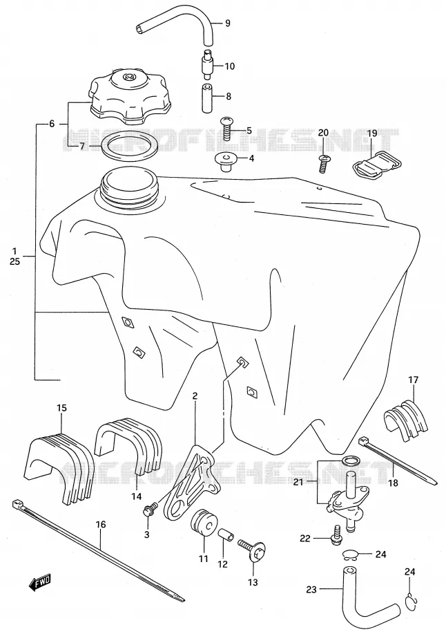 FUEL TANK (MODEL S) Suzuki MOTO 250 RM 1993  RM250P(E28)
