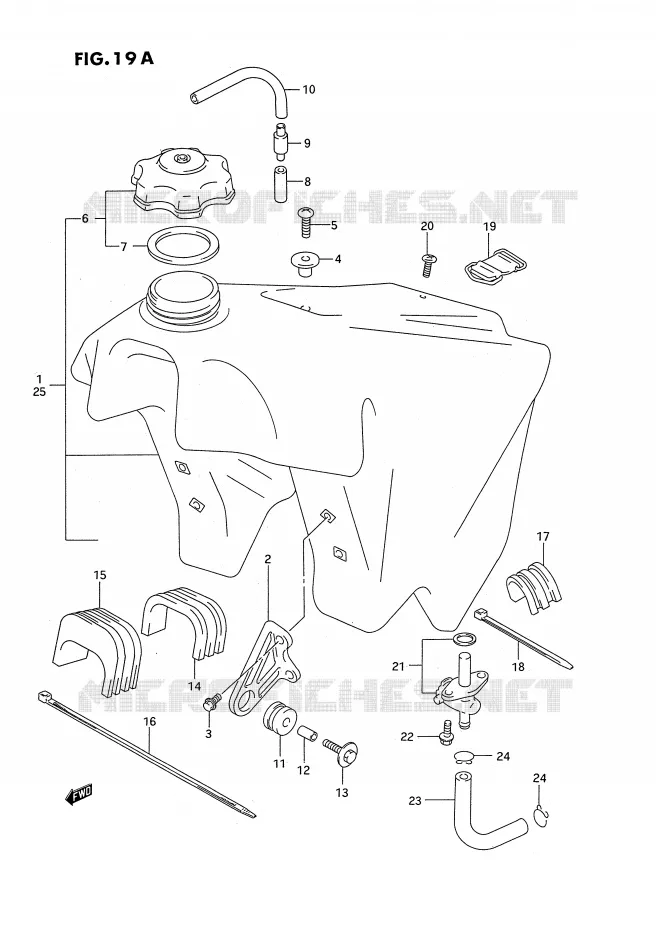 FUEL TANK (MODEL S) Suzuki MOTO 250 RM 1995  RM250S(E2)